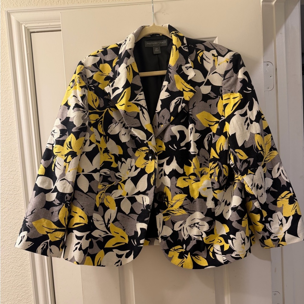 Josephine Chaus Black and Yellow Floral Jacket
